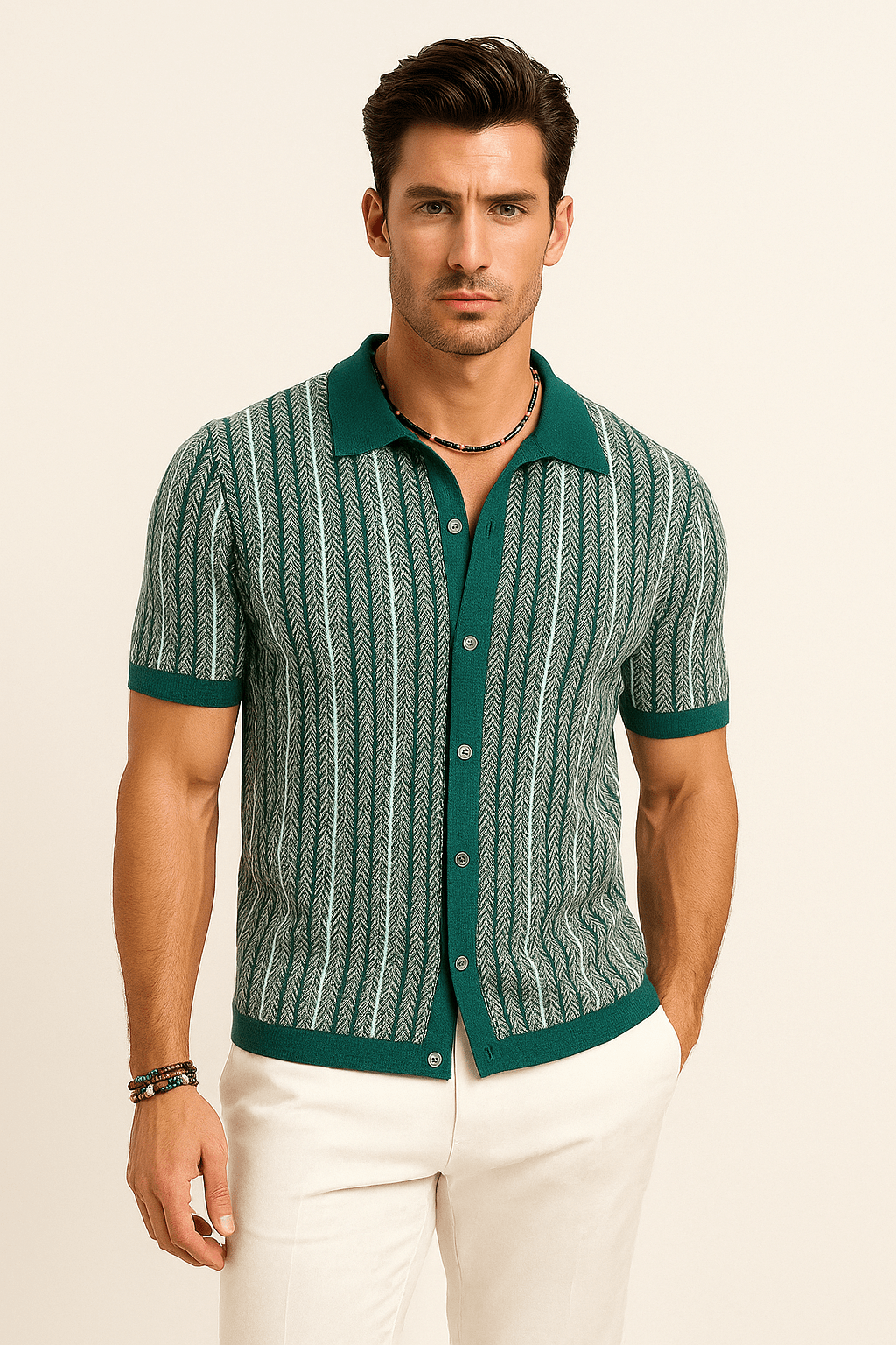 Primadon Hemdblusen Grün / S Marlon atmungsaktives Baumwollhemd für Herren slim fit