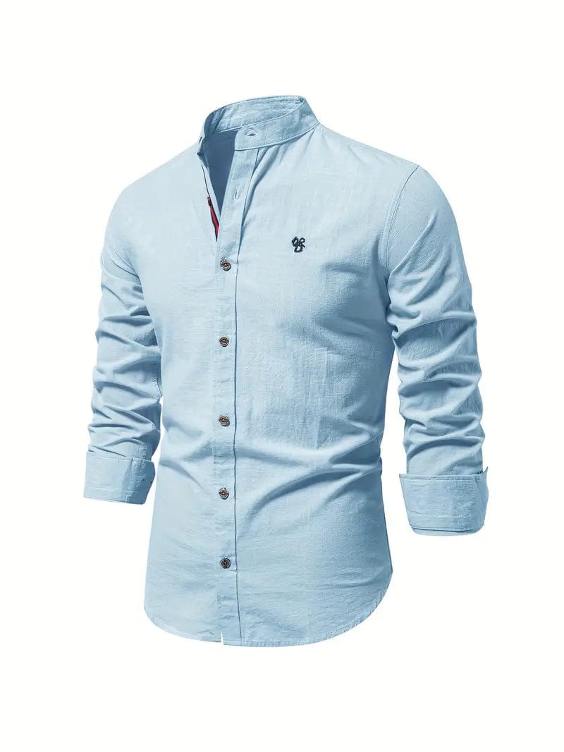 Primadon Hemdblusen Hellblau / XS Benjamin | Elegantes Herrenhemd Langarm für Frühling und Herbst