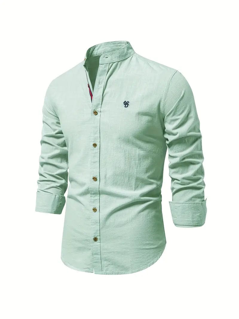 Primadon Hemdblusen Hellgrün / XS Benjamin | Elegantes Herrenhemd Langarm für Frühling und Herbst