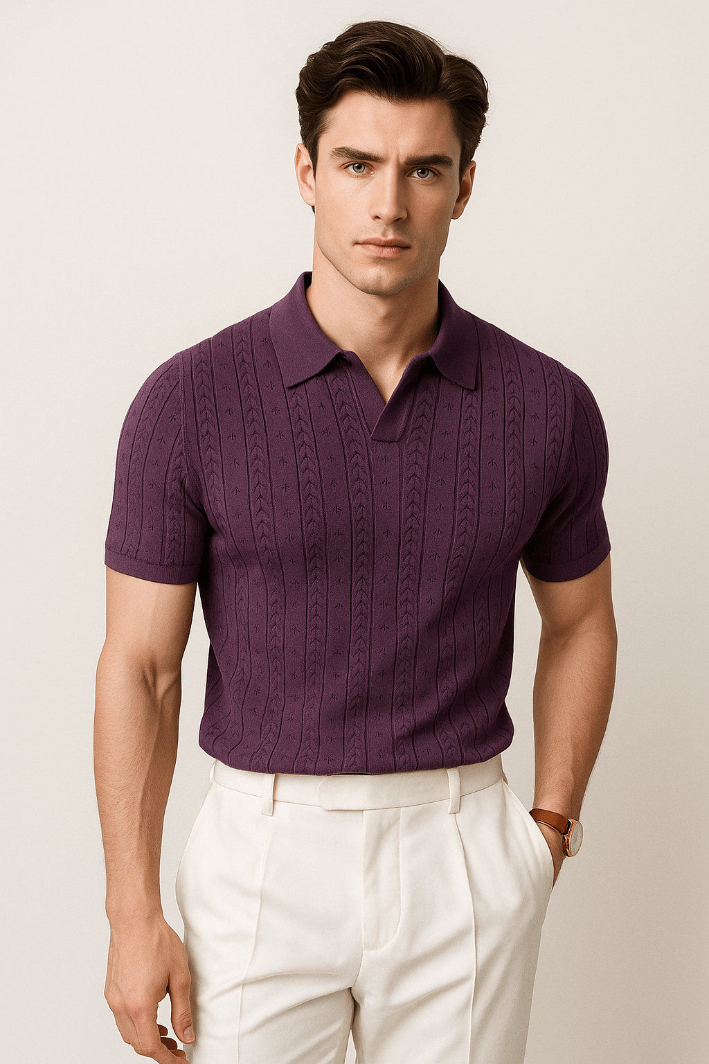 Primadon Hemdblusen Lila / XS Lumin elegantes Slim Fit Hemd für Herren Baumwollmix