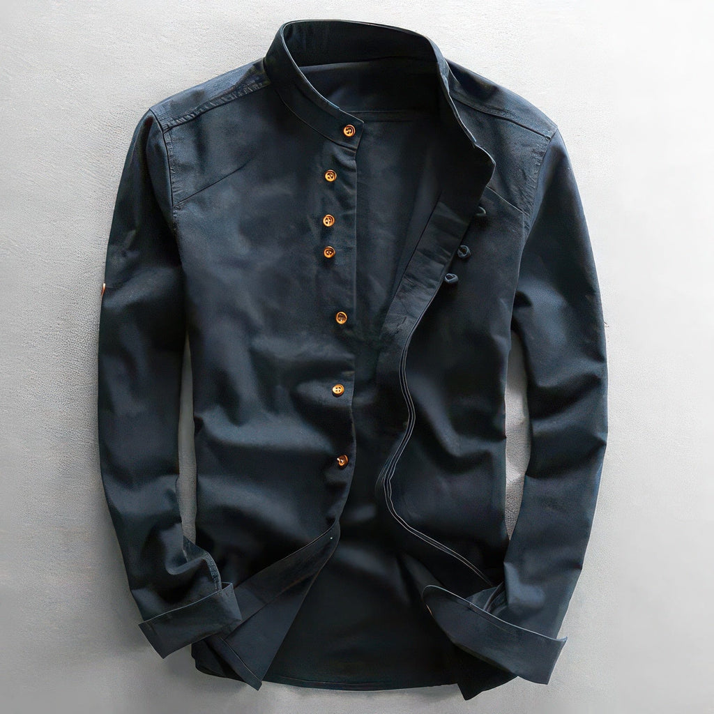 Primadon Hemdblusen Marineblau / S Milo slim fit Hemd für Herren atmungsaktiv