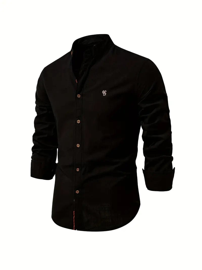 Primadon Hemdblusen Schwarz / XS Benjamin | Elegantes Herrenhemd Langarm für Frühling und Herbst
