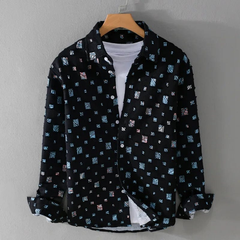 Primadon Hemden Schwarz / S Clara | Lässiges Denim-Hemd für Damen mit fransigen Akzenten