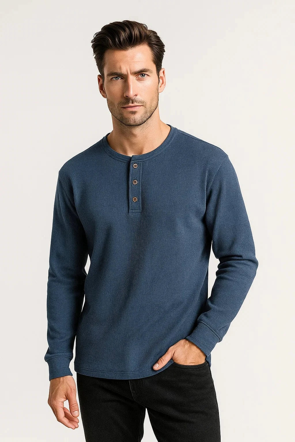 Primadon Henley-Shirts Marineblau / XS Sienna | atmungsaktives Langarmshirt für Herren Sommer