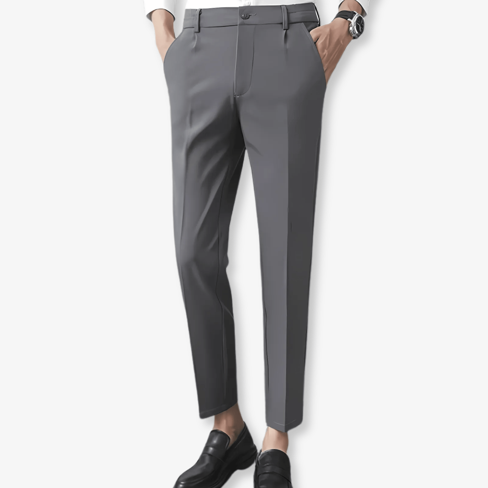 Primadon Herren Anzughosen Grau / XS Augusto bequeme Stretchhose für Herren regular fit