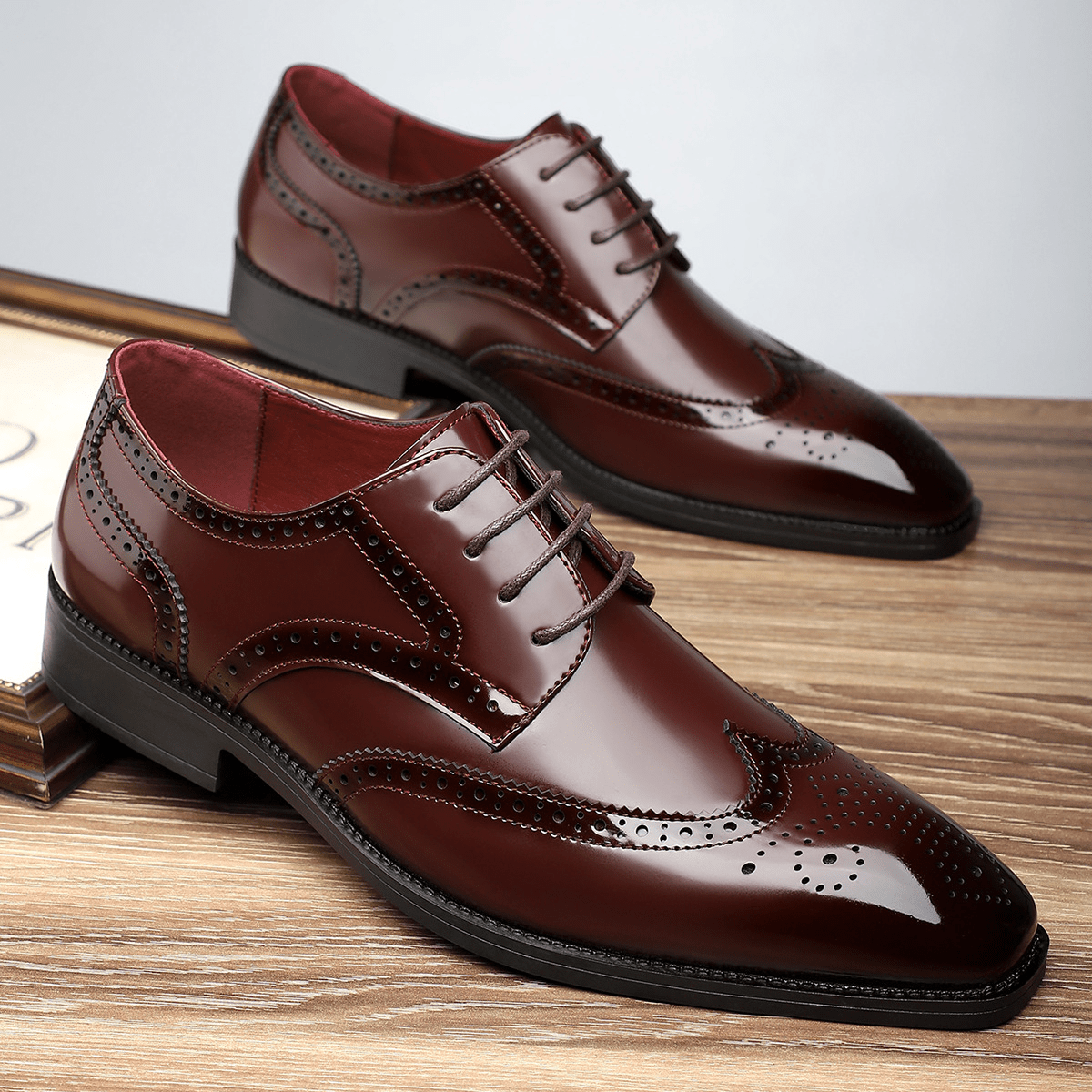 Primadon Herren Anzugschuhe Maxime elegante Lederschuhe für Herren Patentleder