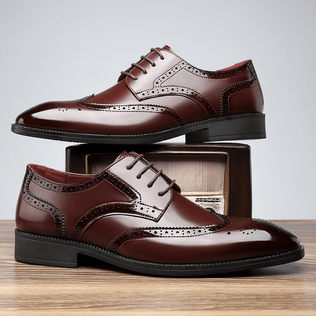 Primadon Herren Anzugschuhe Maxime elegante Lederschuhe für Herren Patentleder