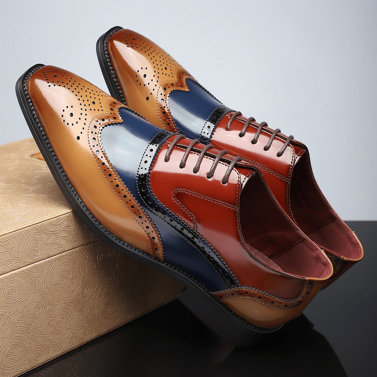 Primadon Herren Anzugschuhe Maxime elegante Lederschuhe für Herren Patentleder