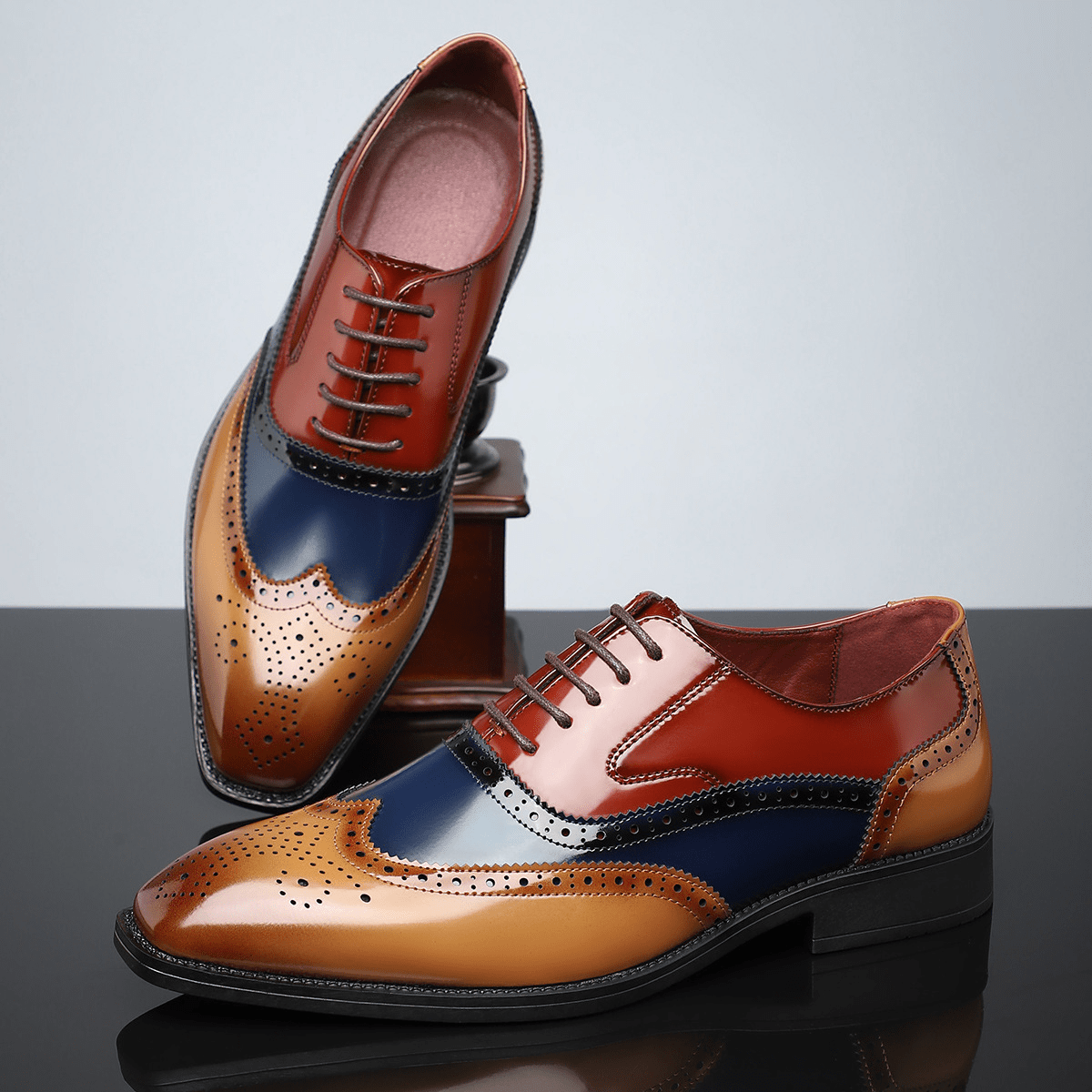 Primadon Herren Anzugschuhe Maxime elegante Lederschuhe für Herren Patentleder