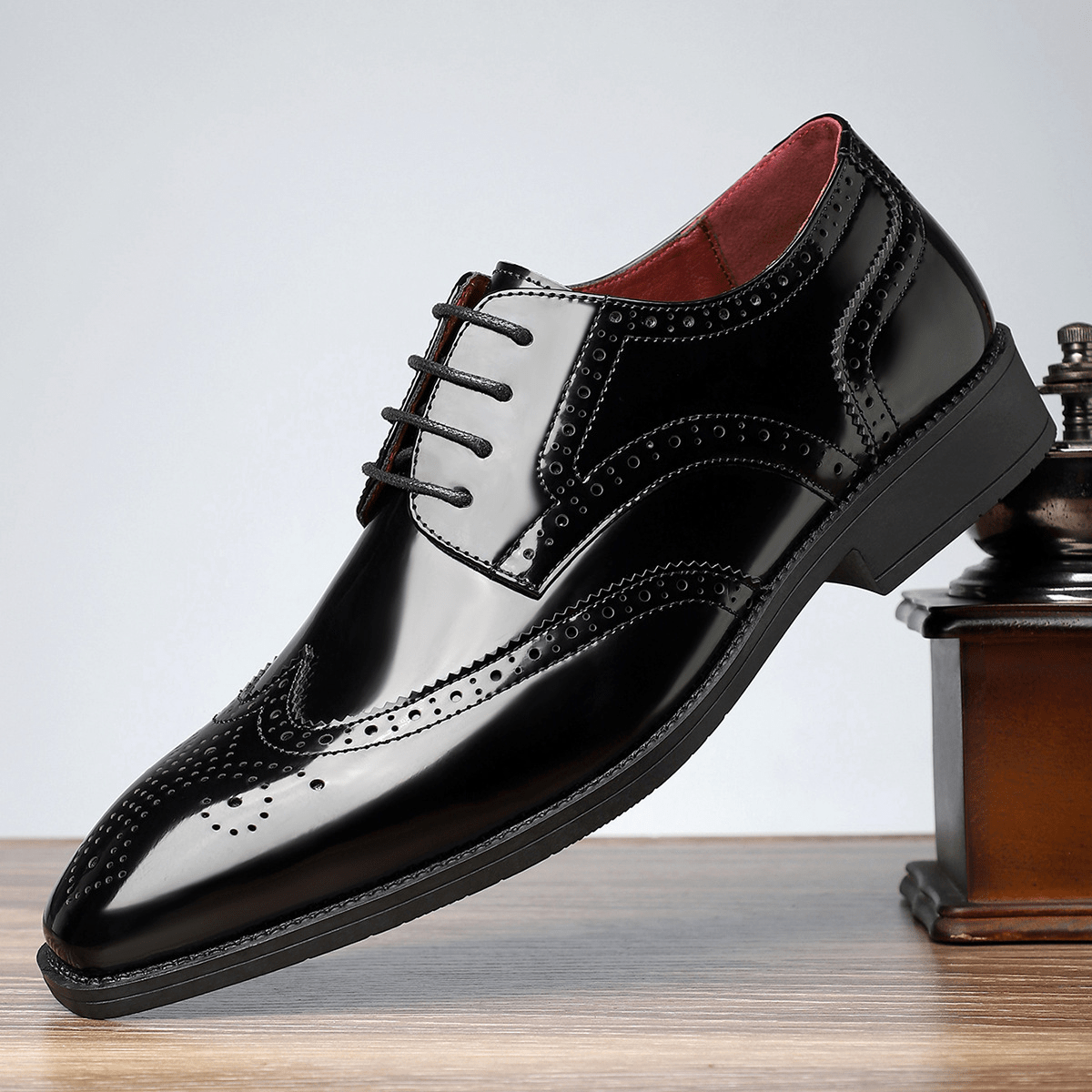 Primadon Herren Anzugschuhe Schwarz / 37.5 Maxime elegante Lederschuhe für Herren Patentleder