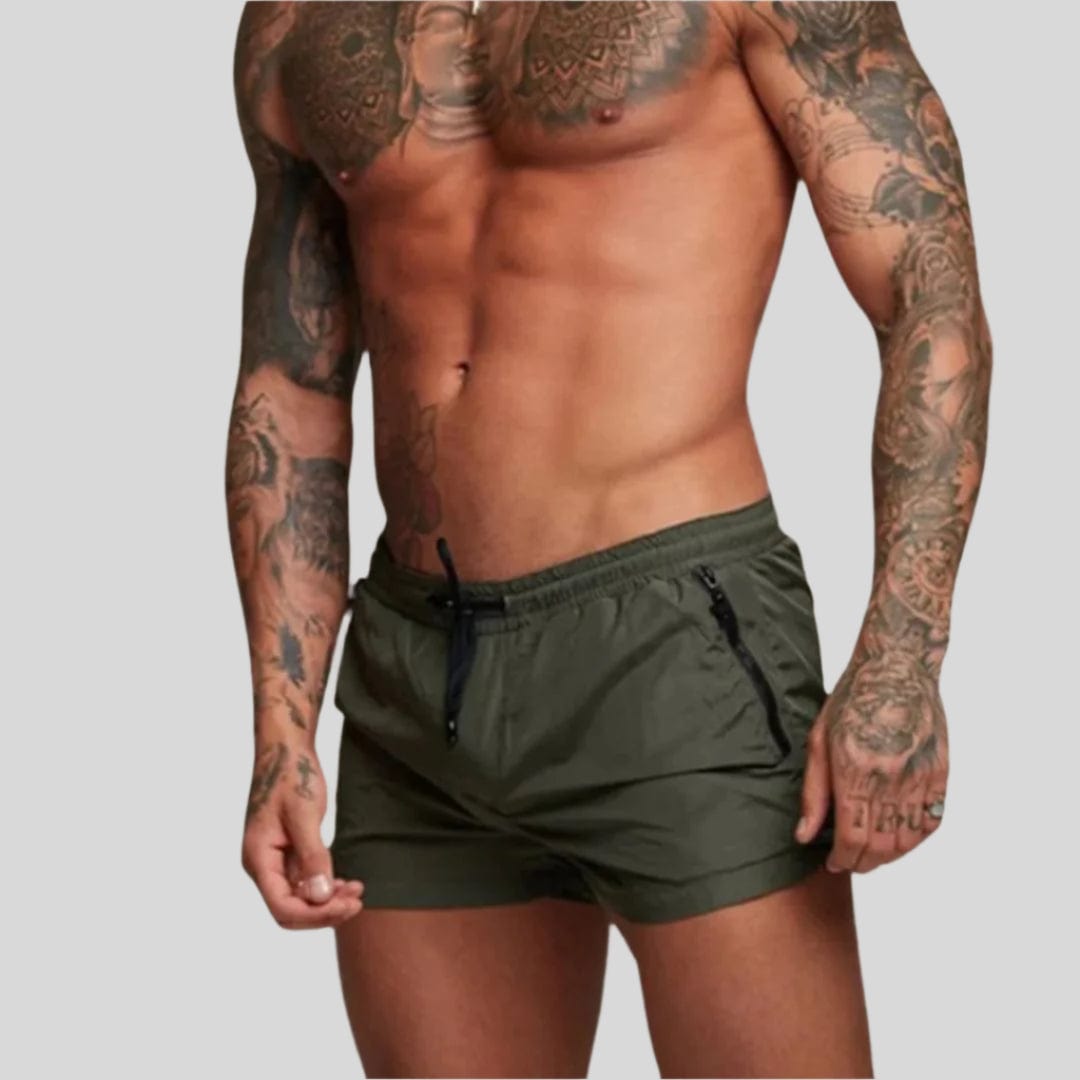 Primadon Herren Badebekleidung Armeegrün / S Ryan | Stylische Badeshorts für Herren schnell trocknend
