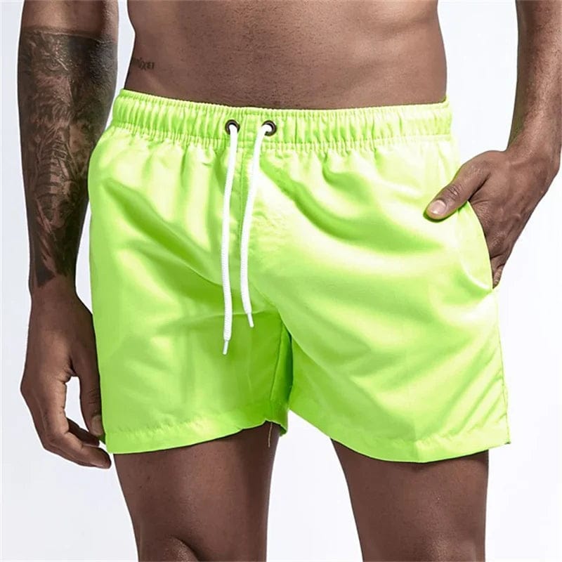 Primadon Herren Badebekleidung Gelbgrün / XS Donovan | Bequeme Badeshorts für Herren Sommer