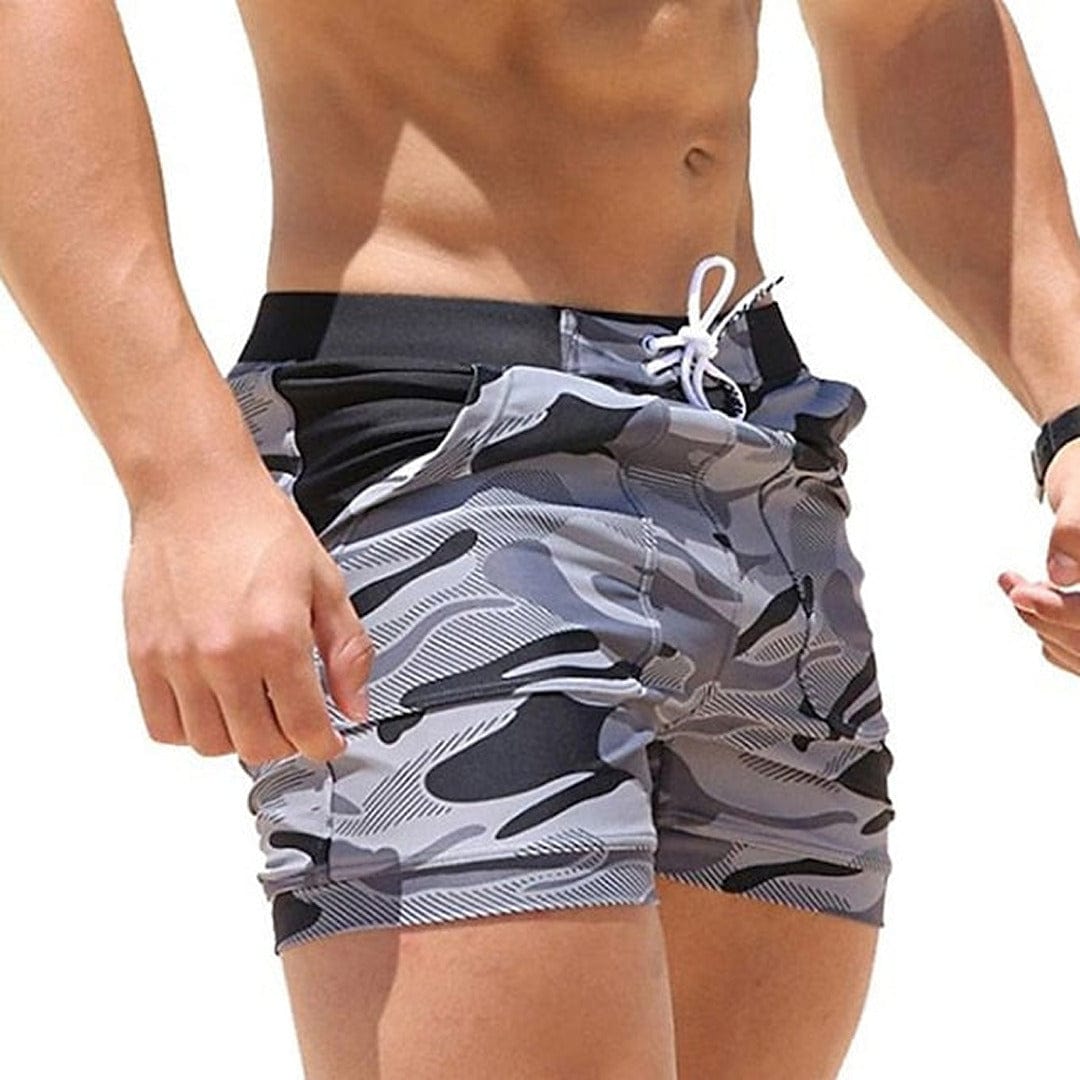 Primadon Herren Badebekleidung Hellgrau / S Dwayne | Schnelltrocknende Badeshorts für Herren Sommer