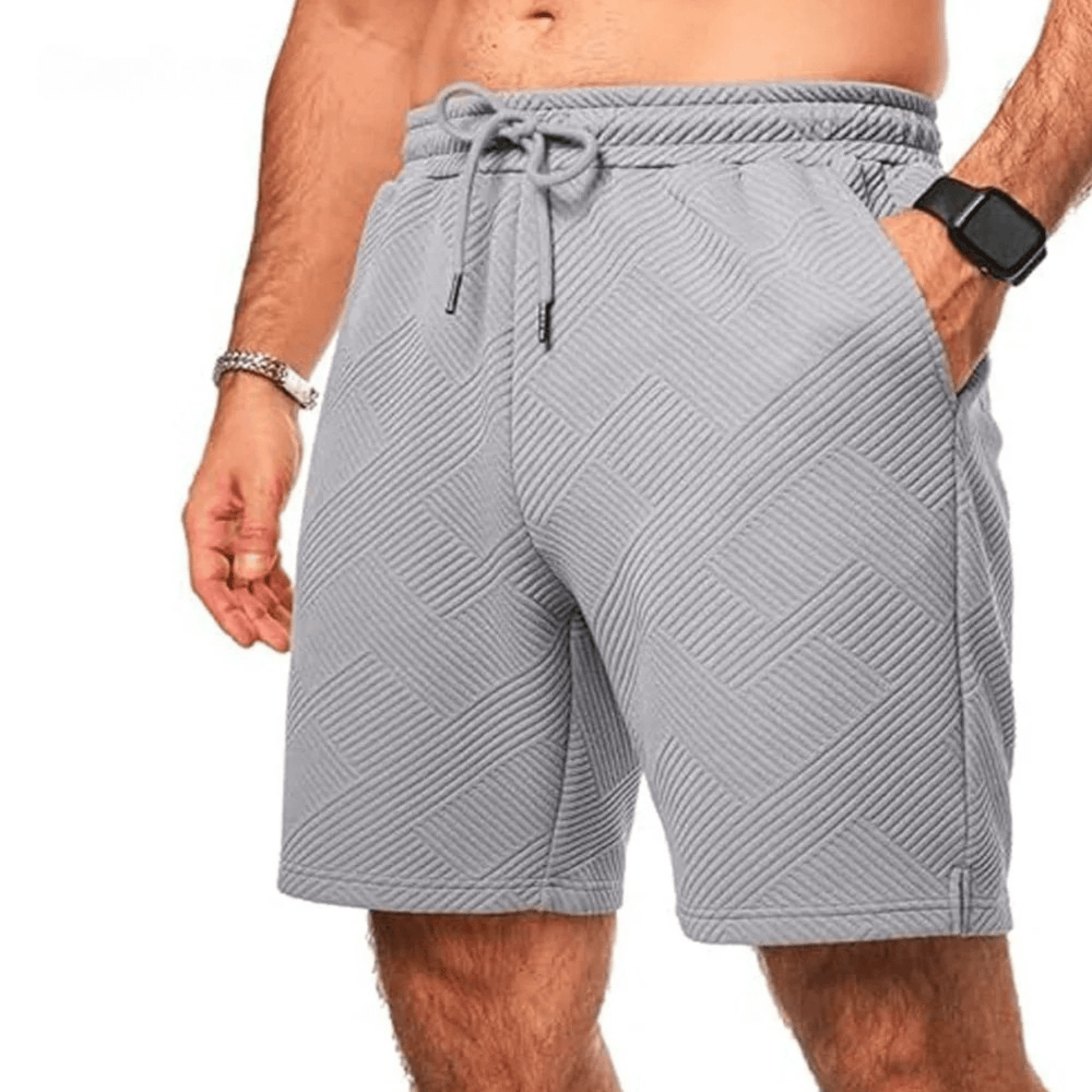 Primadon Herren Badebekleidung Hellgrau / XXL Bari | lässige Shorts für Herren Sommer