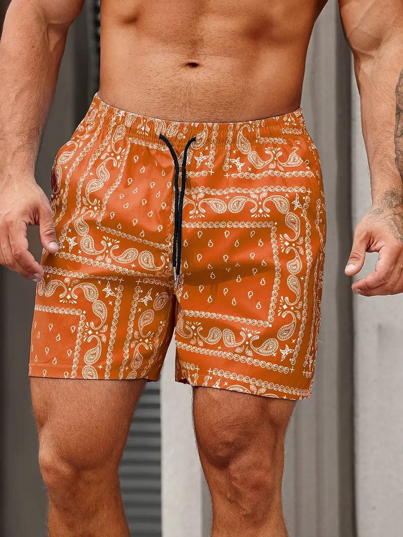 Primadon Herren Badebekleidung Mandarinenrot / S Ralph | Bequeme Badeshorts für Herren Sommer schnelltrocknend
