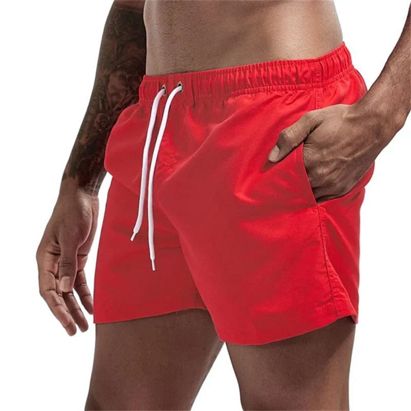 Primadon Herren Badebekleidung Rot / XS Donovan | Bequeme Badeshorts für Herren Sommer