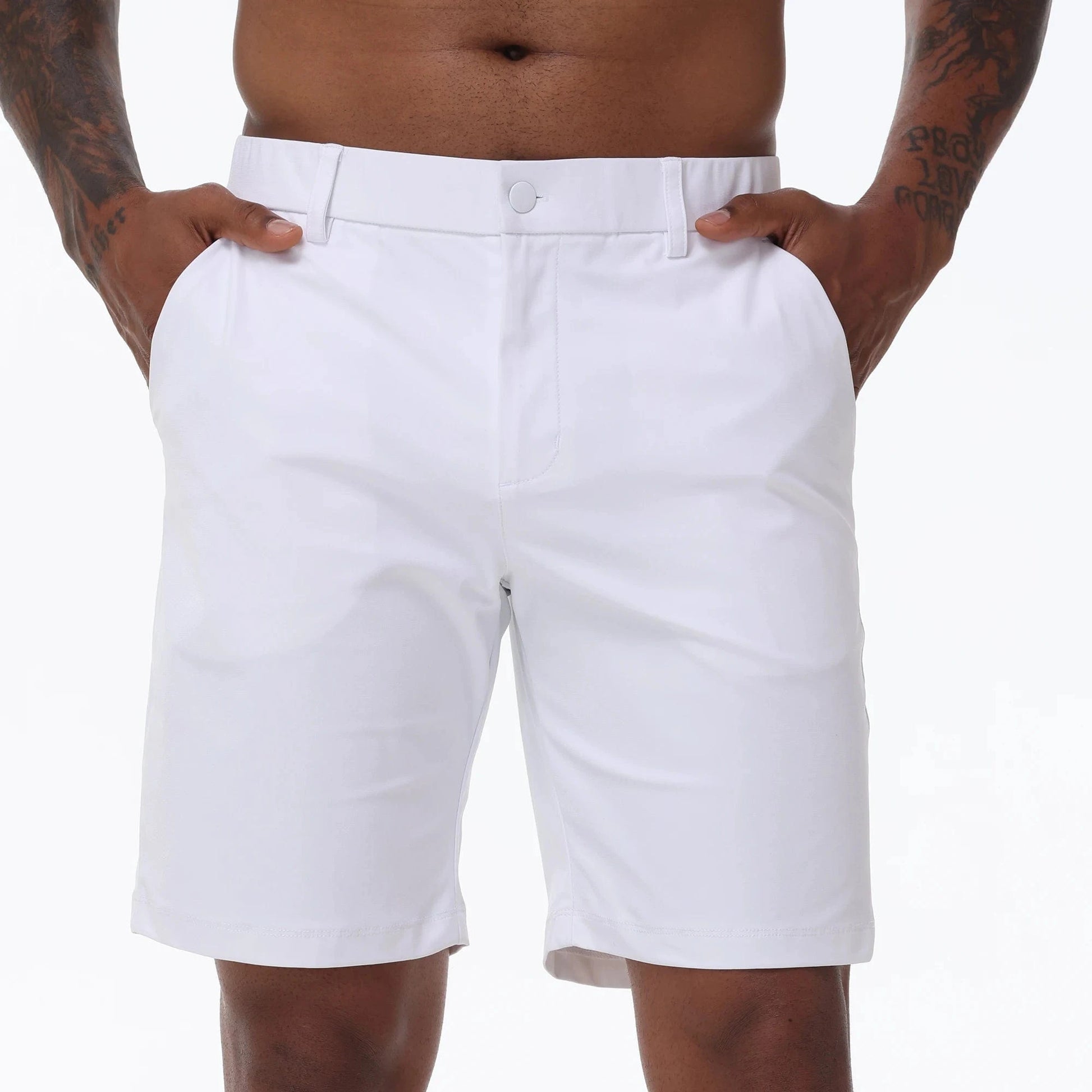 Primadon Herren Cargo-Shorts Weiß / 34 Caro | elegante Cargo Shorts für Herren Golf