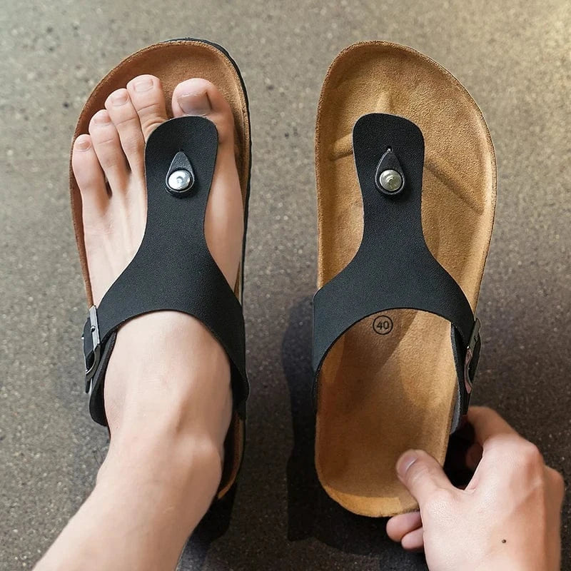 Primadon Herren Flip-Flops Tom | lässige Flip Flops für Herren Kork