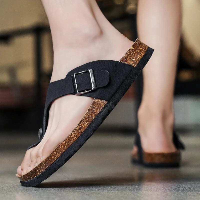 Primadon Herren Flip-Flops Tom | lässige Flip Flops für Herren Kork