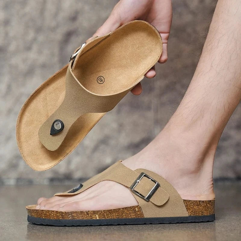 Primadon Herren Flip-Flops Tom | lässige Flip Flops für Herren Kork