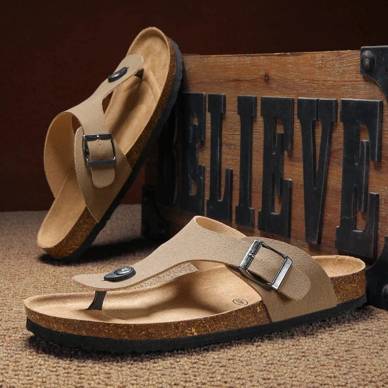 Primadon Herren Flip-Flops Tom | lässige Flip Flops für Herren Kork