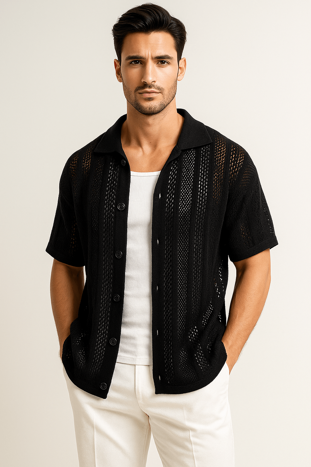 Primadon Herren Freizeithemden Miko leichtes Button-Down Hemd für Herren Sommer