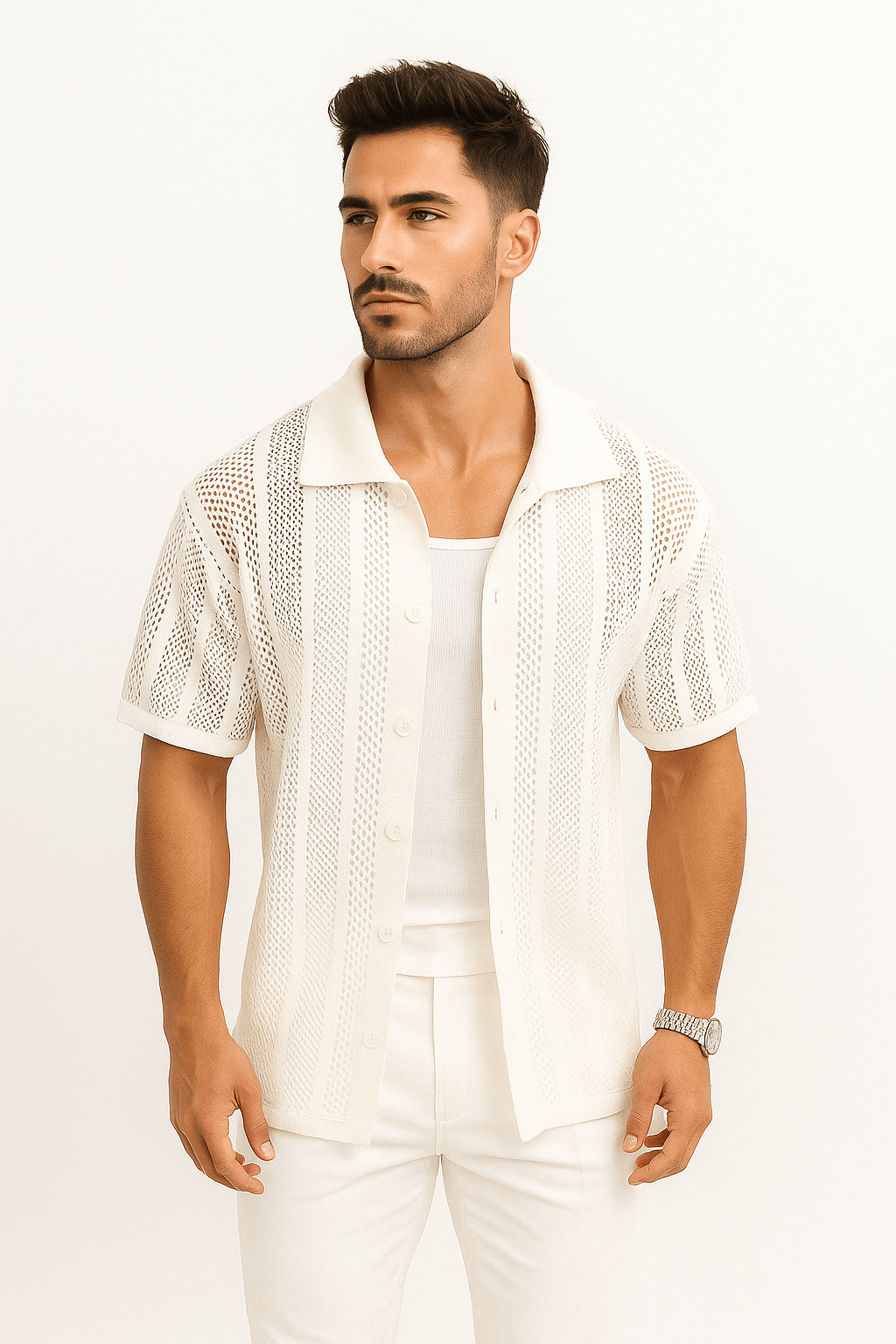 Primadon Herren Freizeithemden Miko leichtes Button-Down Hemd für Herren Sommer