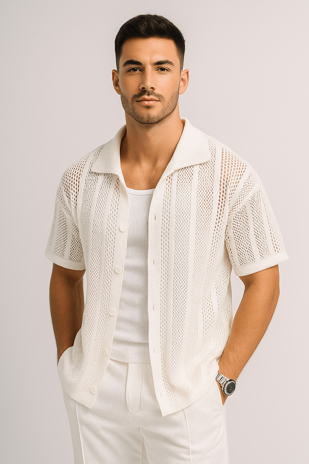 Primadon Herren Freizeithemden Miko leichtes Button-Down Hemd für Herren Sommer