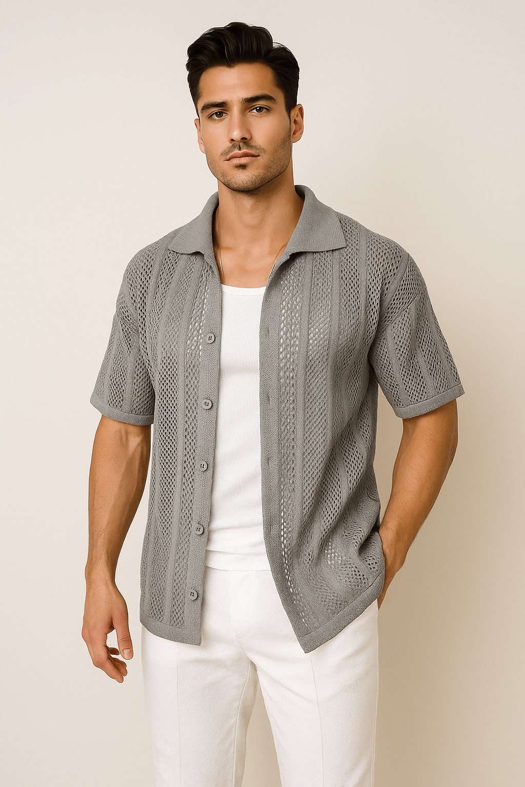 Primadon Herren Freizeithemden Miko leichtes Button-Down Hemd für Herren Sommer