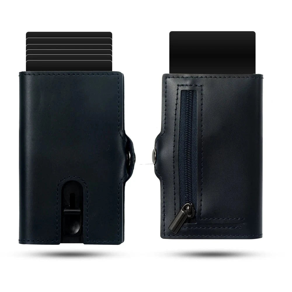 Primadon Herren Geldbörsen Öl Wachs - Blau Jonas elegante Geldbörse für Herren rfid-schutz