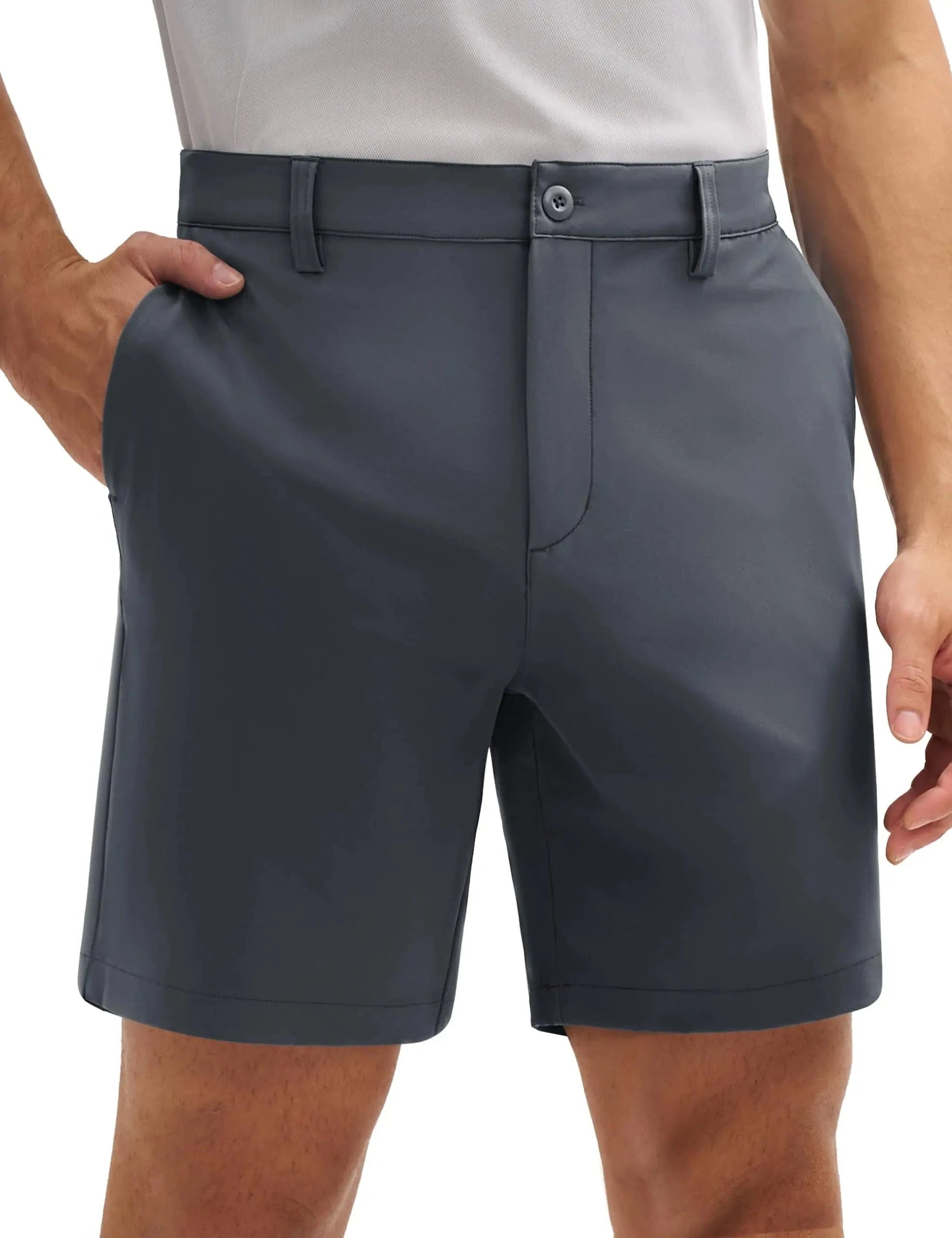 Primadon Herren Golf Shorts Dunkelgrau / L Taro | schnell trocknende Shorts für Herren sportlich