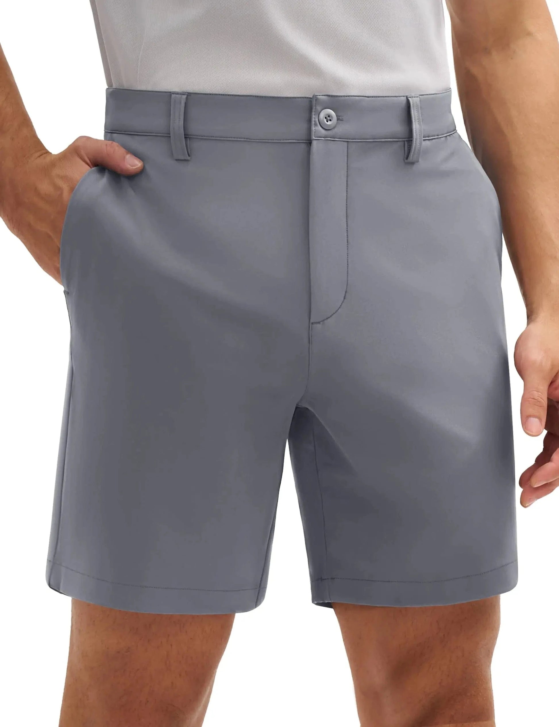 Primadon Herren Golf Shorts Hellgrau / L Taro | schnell trocknende Shorts für Herren sportlich