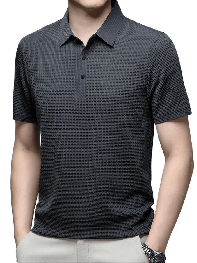 Primadon Herren Poloshirts Grau / S Nils | elegantes Leinen Set für Herren Sommer