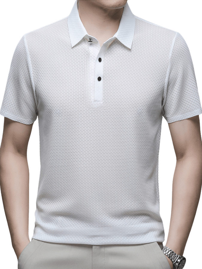 Primadon Herren Poloshirts Weiß / S Nils | elegantes Leinen Set für Herren Sommer