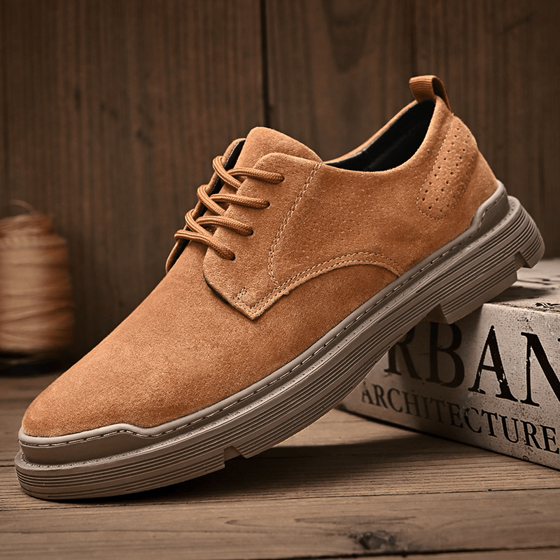 Primadon Herren Schuhe Beige / 37.5 Tobias weiche Wildlederschnürschuhe für Herren elegant