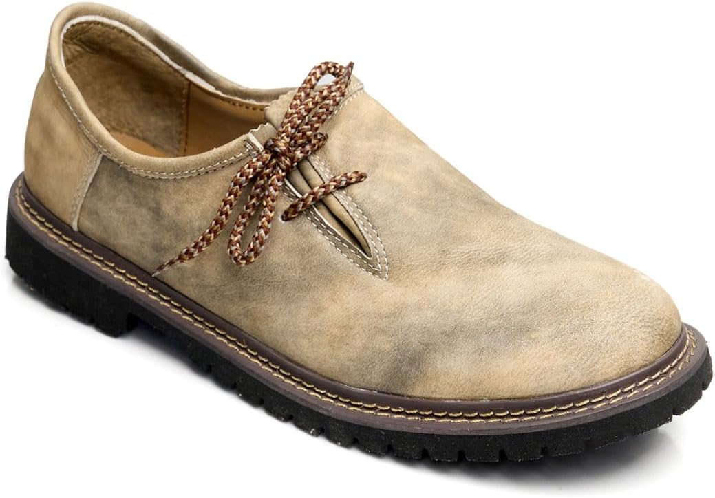 Primadon Herren Schuhe Beige / 39 Anton | Traditionelle Haferlschuhe für Herren Leder