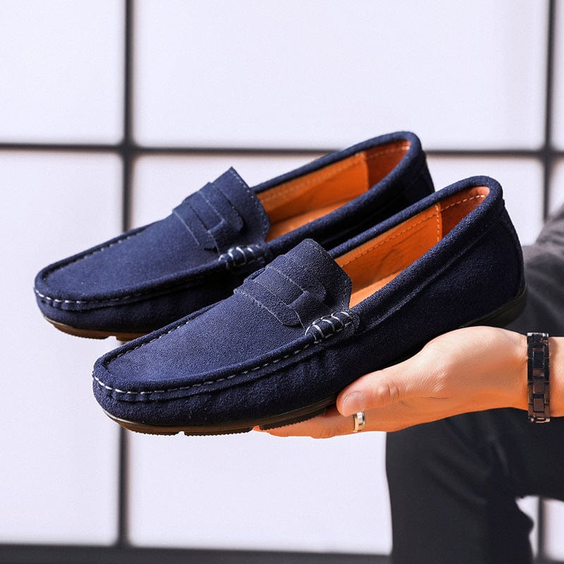 Primadon Herren Schuhe Blau / 37.5 Daniel | Elegante Wildleder Slipper für Herren klassisch