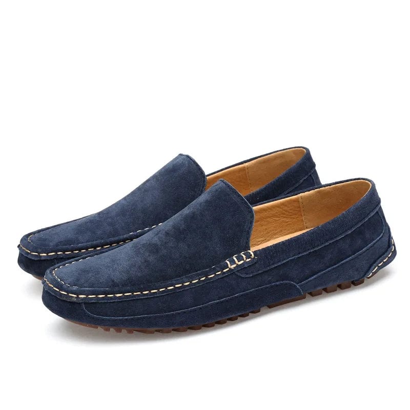 Primadon Herren Schuhe Blau / 38.5 Leon | Elegante Wildleder Slipper für Herren casual