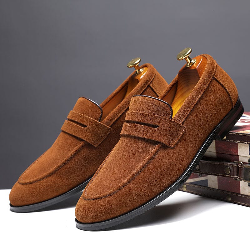 Primadon Herren Schuhe Braun / 37.5 Stefan | Elegante Wildleder Slipper für Herren