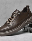 Primadon Herren Schuhe Braun / 38.5 Joris elegante Leder-Sneakers für Herren atmungsaktiv