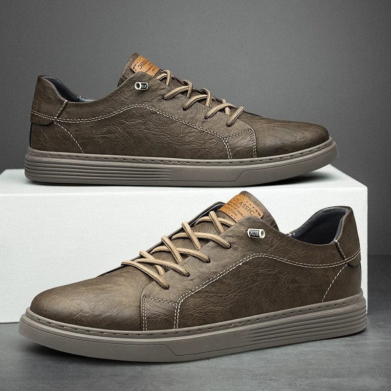 Primadon Herren Schuhe Braun / 38.5 Luca atmungsaktive Sneakers für Herren echtes Leder