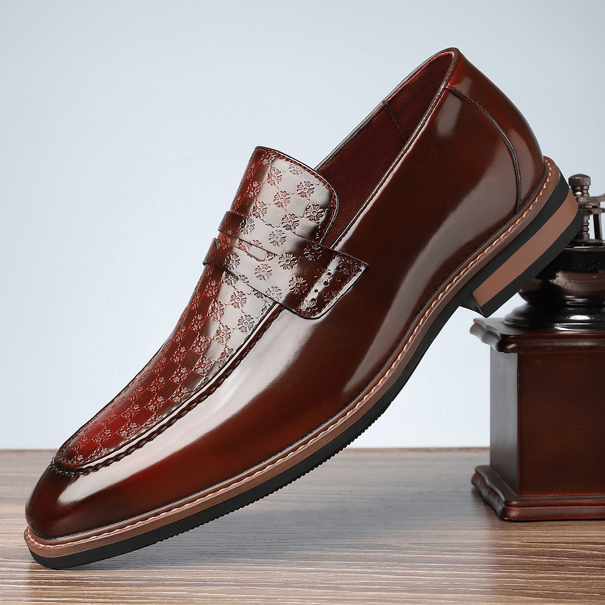 Primadon Herren Schuhe Burgunder / 37.5 Laurin elegante Lacklederslipper für Herren komfortabel