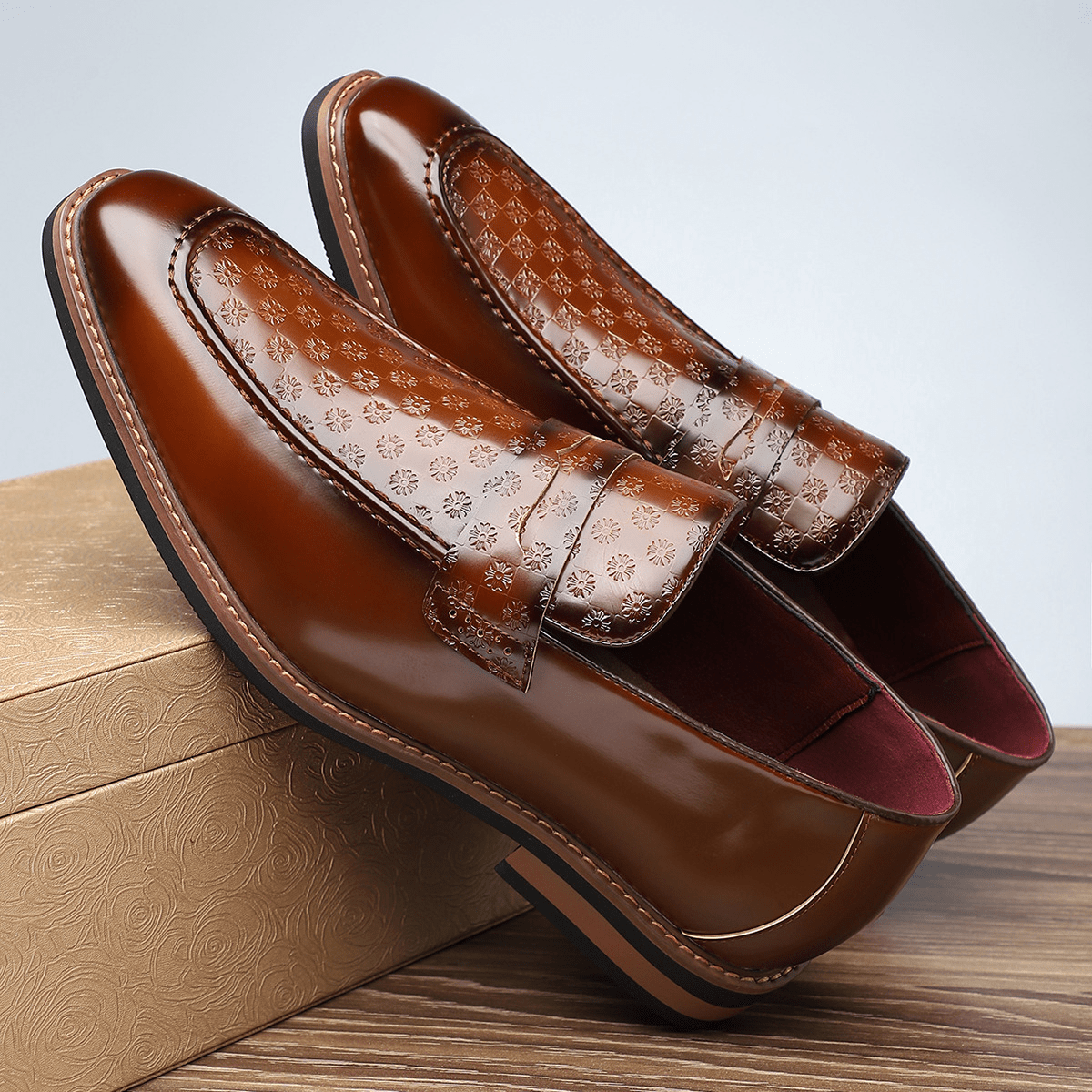 Primadon Herren Schuhe Laurin elegante Lacklederslipper für Herren komfortabel