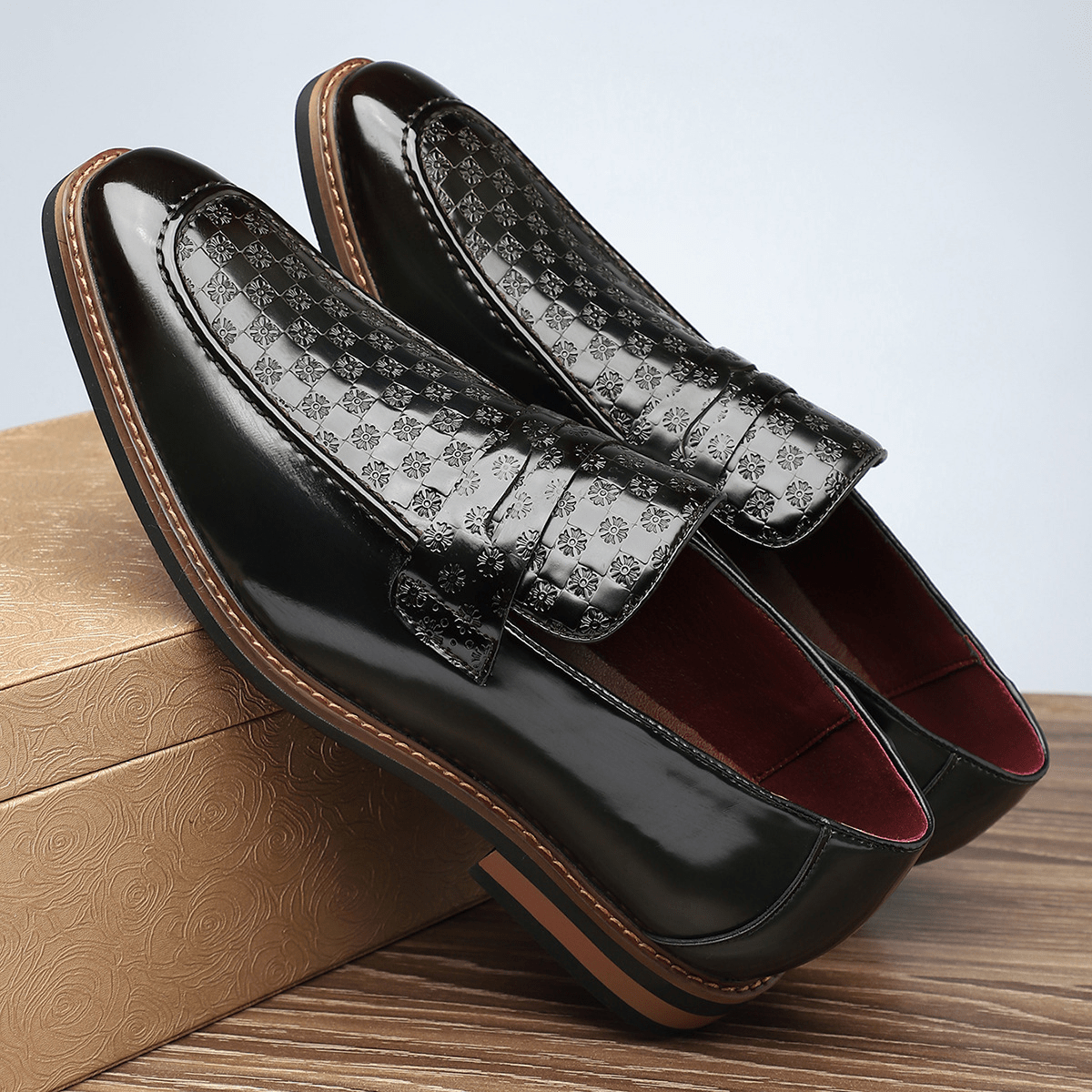 Primadon Herren Schuhe Laurin elegante Lacklederslipper für Herren komfortabel