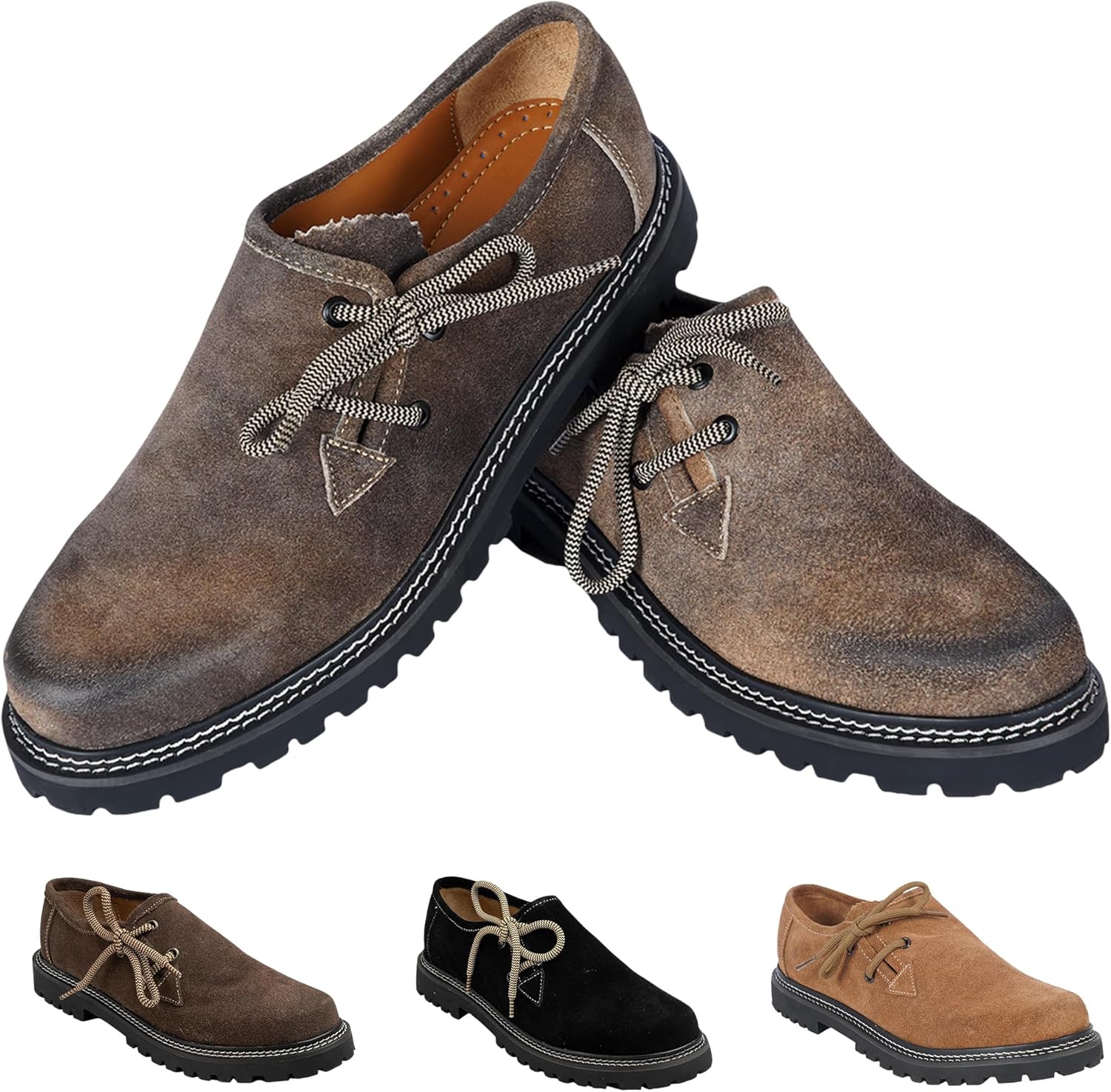 Primadon Herren Schuhe Leon | Elegante Haferlschuhe aus Rindsveloursleder für Herren