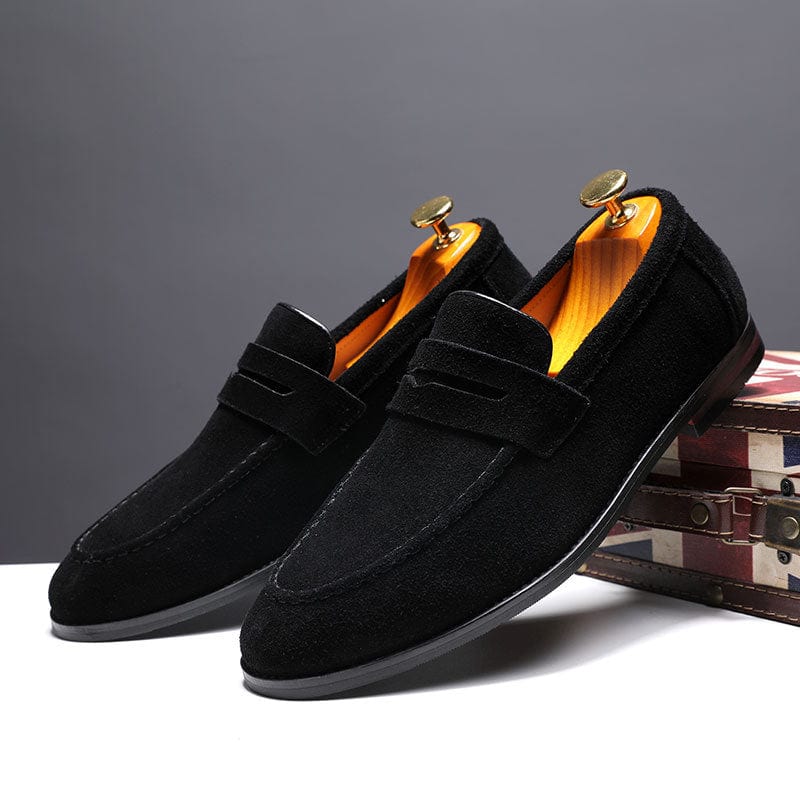 Primadon Herren Schuhe Schwarz / 37.5 Stefan | Elegante Wildleder Slipper für Herren