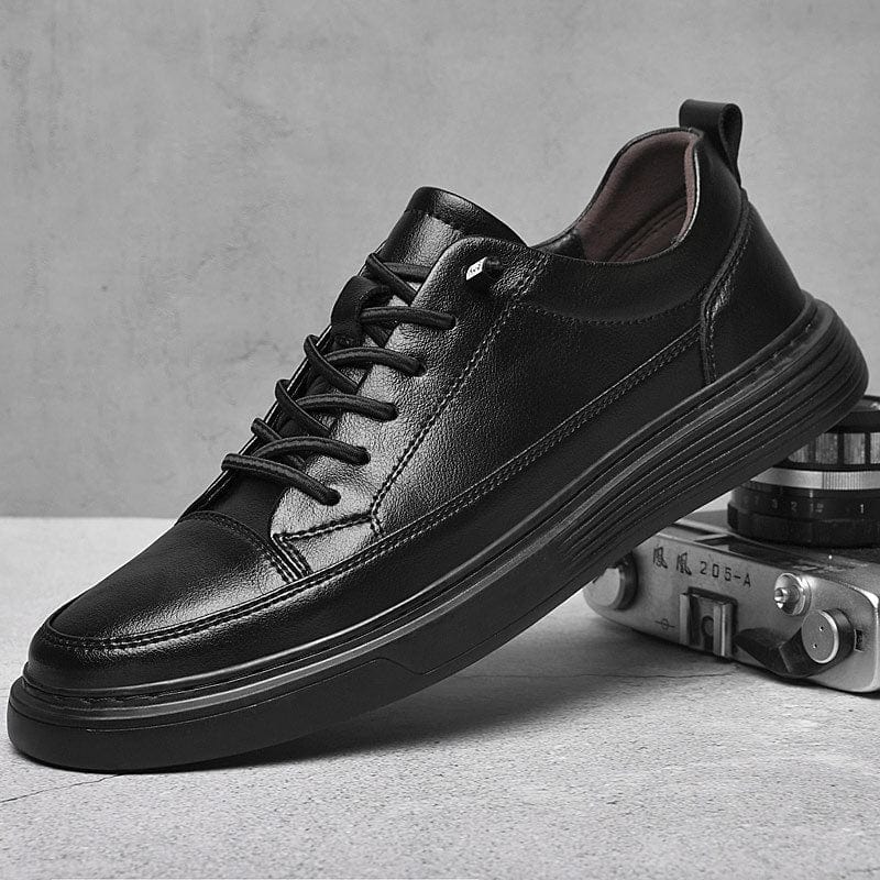 Primadon Herren Schuhe Schwarz / 38.5 Joris elegante Leder-Sneakers für Herren atmungsaktiv