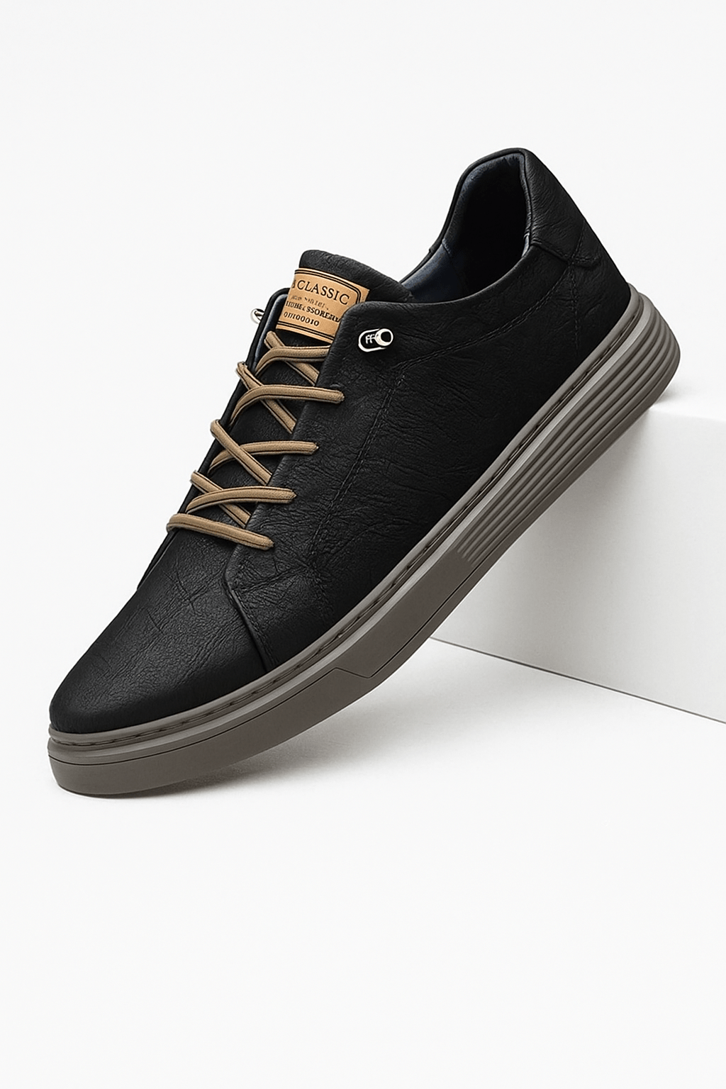 Primadon Herren Schuhe Schwarz / 38.5 Luca atmungsaktive Sneakers für Herren echtes Leder