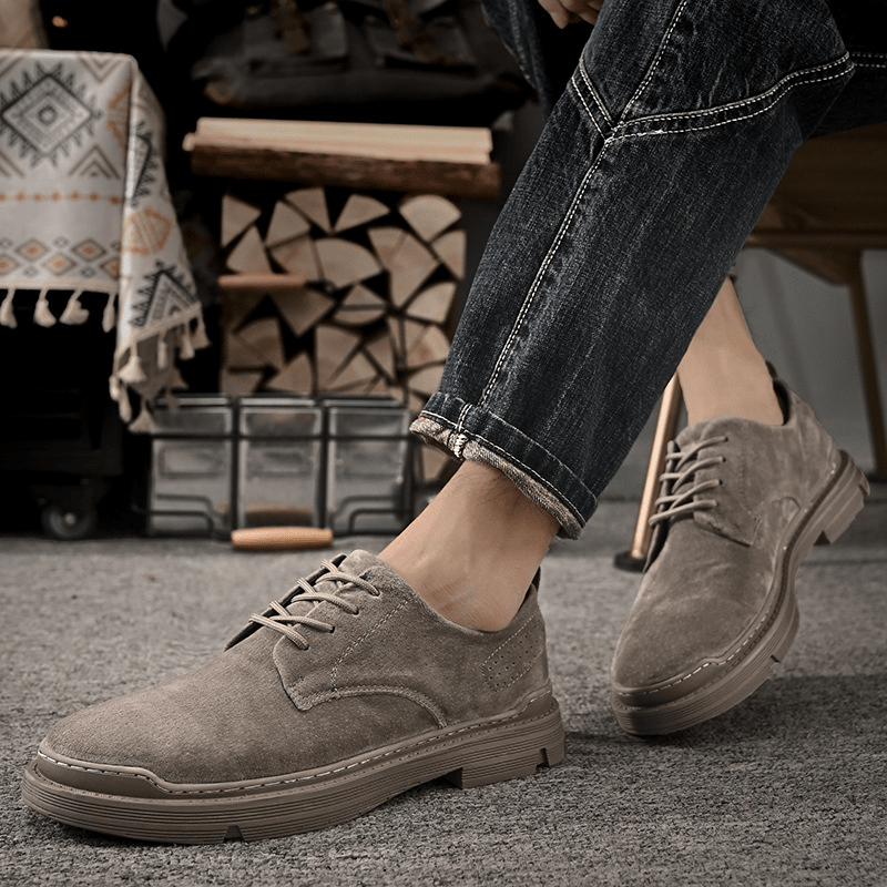 Primadon Herren Schuhe Tobias weiche Wildlederschnürschuhe für Herren elegant