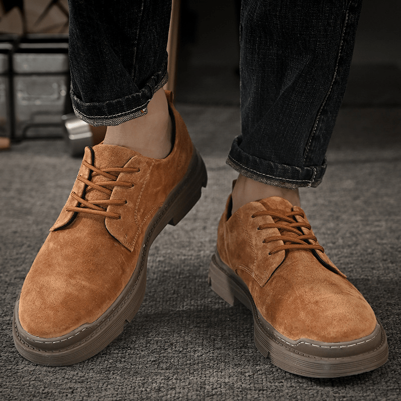 Primadon Herren Schuhe Tobias weiche Wildlederschnürschuhe für Herren elegant